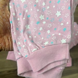 Pink Stars Hoodie Pant Set- Cotton