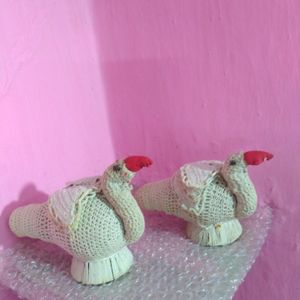 Handmade White Duck (Set Of 2)