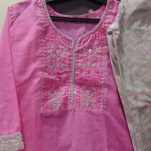 Kurta And Palazzo Set With Dupatta