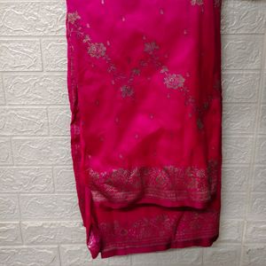 Hot Pink Banarasi Saree