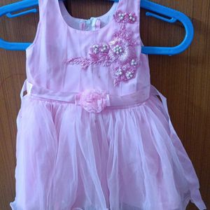 Baby Pink Soft Cotton Frock