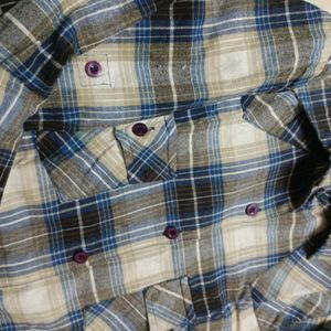 Branded Shirt Blue Chex Pattern