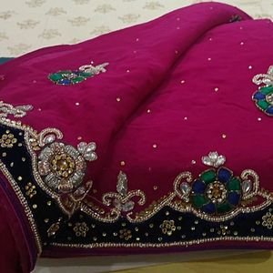 Festival Or Wedding Wear Designer Work Sari Stud