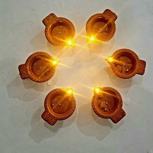 Fancy Water Sensor Diya, 6 Pcs