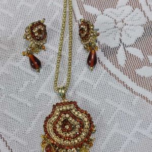 Bronze Stone Studded Jwellery Set