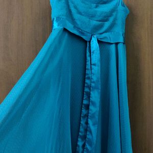 Beautiful Sky Blue Colour Short Dress . With Freeb