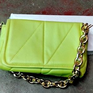 Clutches Green Trendy With Golden Chain