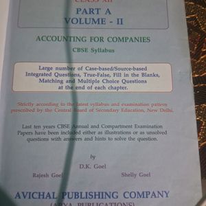 Class 12 Accountancy Part A Volume II