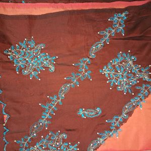 NEW Raw Silk Saree With Thread EMBROIDERY