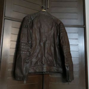 Woodland Men's Brown Pure Leather Jacket