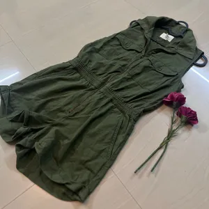 Denim Playsuit Olive Green 🫒