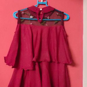 Burgundy Frill Top| Like New