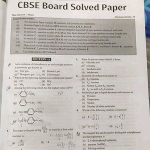 11 Years Cbse Class 12 Chemistry Solved Papers