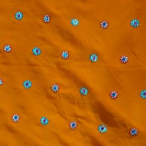 Orange Embroidery Saree