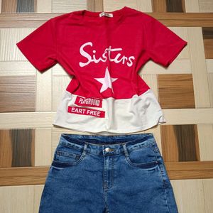 Cute Cherry Red Crop Baby Tee🍒