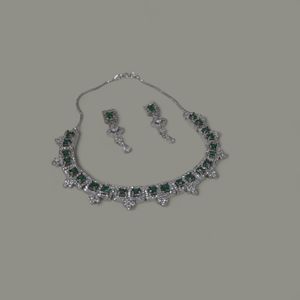 American Diamond Silver Polish Necklace