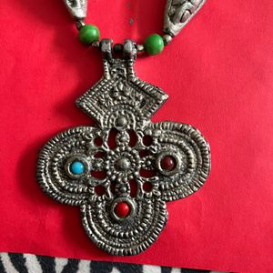 Multicolor Antique Finish Tribal Necklace