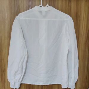 Korean Milky White Crushed Look Shirt