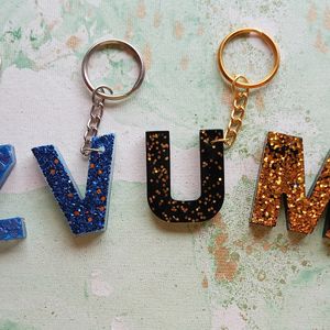 Handmade Resin Alphabet Keychains