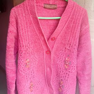 Women's Pink Sweater(Shimmery Acrylic)