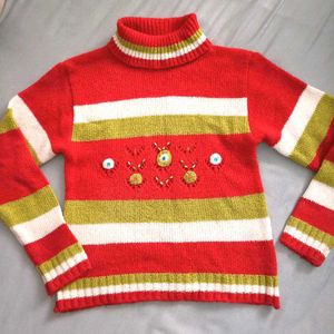 Red Sweater Striped