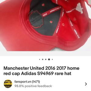 🇨🇳Adidas Manchester United Red cap Rare