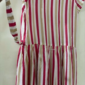 Pink & White Strip Dress