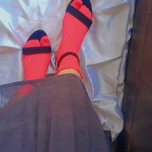 Red Nylon Socks