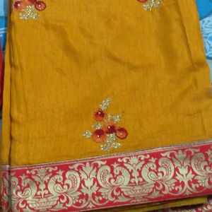 Banarsi Silk Yellow Saree