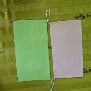 2 Small round pillow / Bolster Covers: pink green