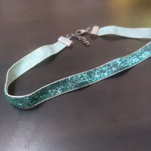 NEW Handmade Glitter Blue Choker