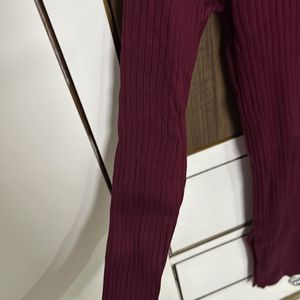 V-neck Burgundy Sweater