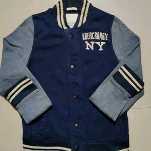 Abercrombie Blue Zipper And Button Varsity