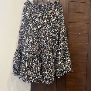 Casual Wear Black Printed  Skirt