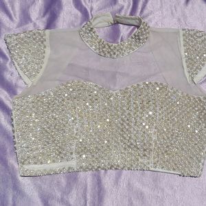 White Pearl Blouse. Desiner Blouse