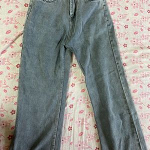 Light Grey wide leg straight pants