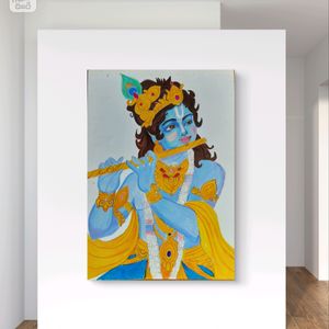 Shree Krishna Drawing With Pencil Color