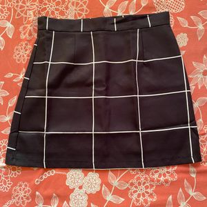 Black Plaid Pencil Skirt