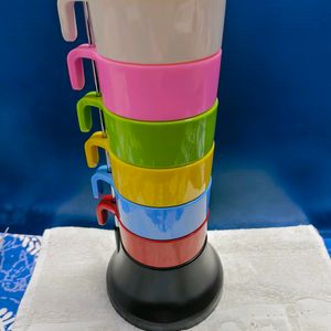 Rainbow Cups: Set Of 6 Melamine Cups