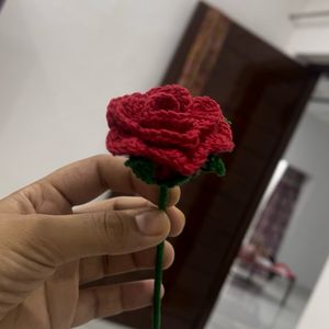 crochet red rose