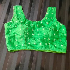 Artificial Mirror Work Blouse 💚