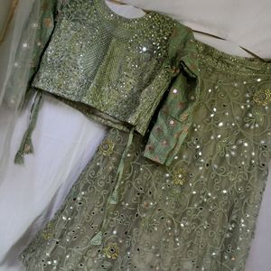 Lehnga Choli With Duppta Mirror Work