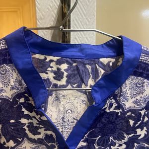 Blue Printed Top