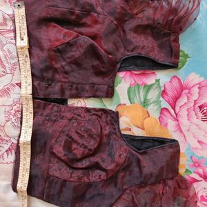 Brown Flower Design Saree