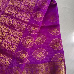 Magents Pink Pure Kanchi Pattu Saree