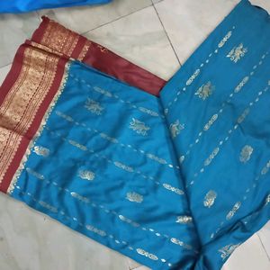 Saree With Stitched Designer Blouse