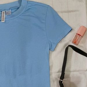 Basic Blue Baby T-Shirt Pinterest H&M Fitted Top