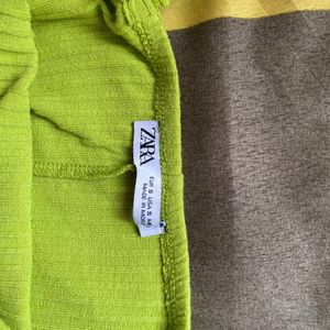 Zara Lime Ribbed Midi