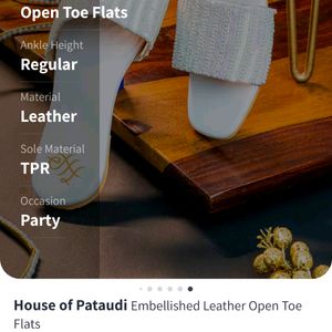 House Of Pataudi Embellished Leather Flats