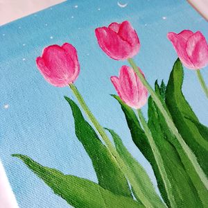 TULIP FLOWERS Acrylic Painting Canvas Board